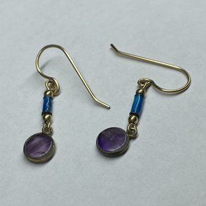 Blue/Purple/Gold Earrings